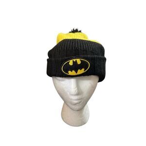 Dc Comics Batman Logo Knit Beanie With Pom Pom Winter Skull Cap